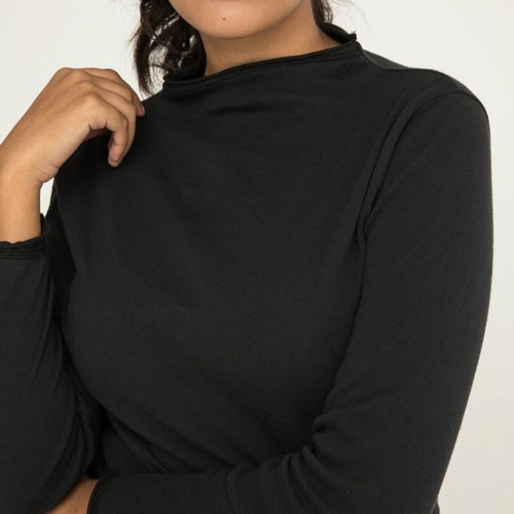 Elizabeth Suzann James Mock Neck Long-Sleeved Top